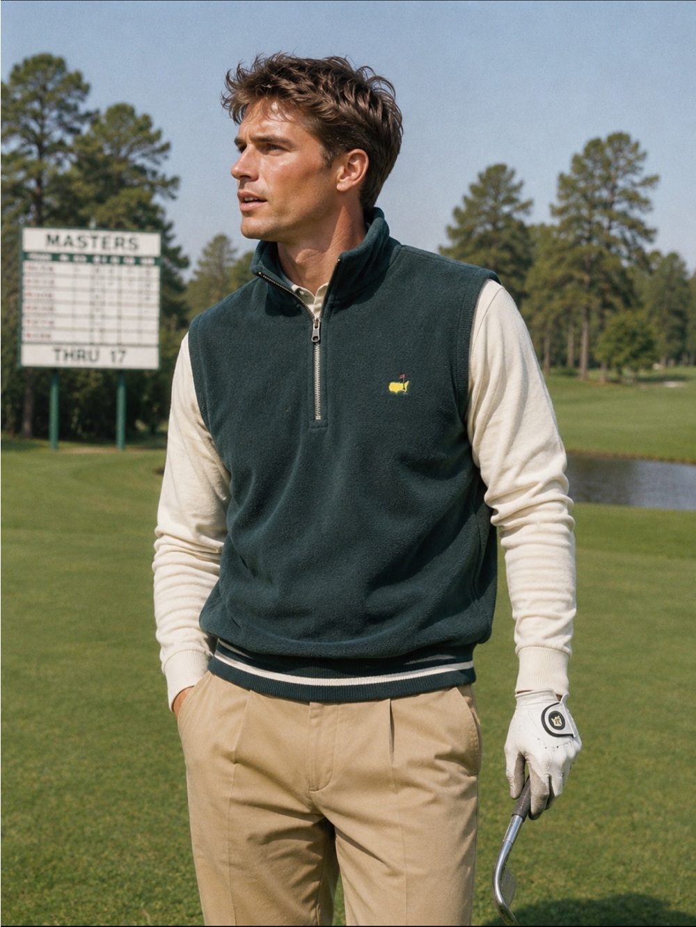 Vintage Masters Collection Augusta National Quarter-Zip Fleece Vest XL